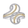 thumbnail image 1 of AFFY 0.43 Cttw Round Shape White Natural Diamond Bypass Ring 10K Two Tone Gold-Ring Size-6.5, 1 of 1