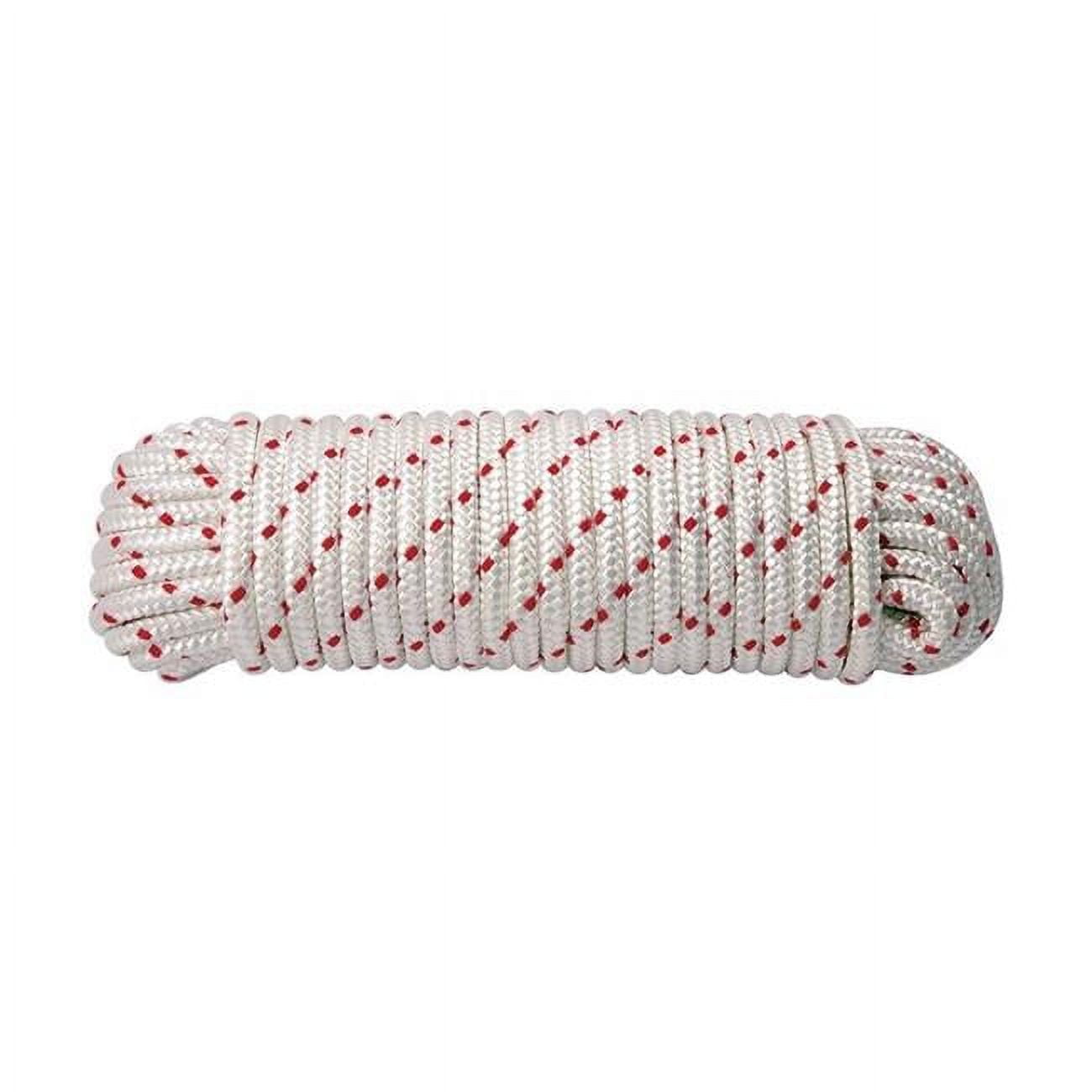 0.43 in. x 100 ft. Red & White Diamond Braided Polyester Rope - Walmart.com