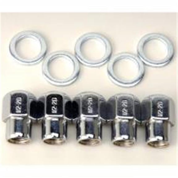 0.43in. RH Closed End Lug Nuts- Pack of 5 Black