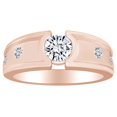 thumbnail image 1 of AFFY 0.44 Carat (Cttw) Round Cut White Natural Diamond Anniversary Wedding Band Ring In 14k Solid Rose Gold Ring Size-6, 1 of 1