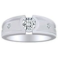 thumbnail image 1 of AFFY 0.44 Carat (Cttw) Round Cut White Natural Diamond Anniversary Wedding Band Ring In 14k Solid White Gold Ring Size-5, 1 of 1