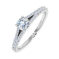 thumbnail image 1 of 0.44 Carat Prong Set Solitaire Diamond Engagement Ring Band in 14K White Gold (Ring Size 7.5), 1 of 5