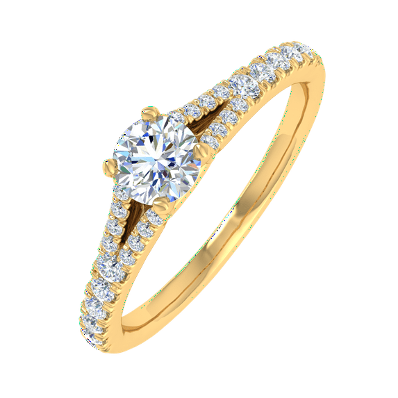 0.44 Carat Prong Set Solitaire Diamond Engagement Ring Band in 14K Yellow Gold (Ring Size 6.75)