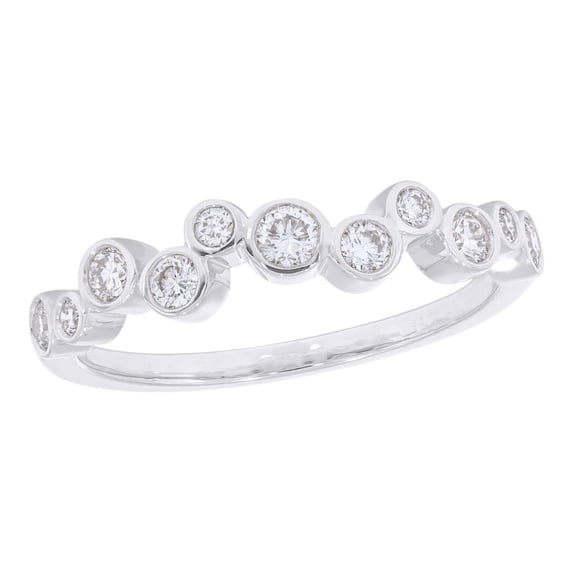 KEEVA JEWELS 0.45 Ct Round Lab Grown Diamond Wedding Band for Women, F-G Color VS Clarity, 10K Solid White Gold Finish-8.0