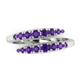 thumbnail image 1 of 0.235 ctw Wedding Band for Women - 18K White Gold Natural Amethyst Stackable Eternity Ring, 1 of 6