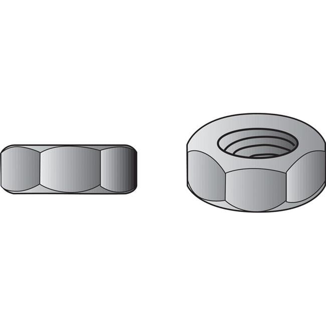 0.44 in. Zinc-Plated Steel USS Hex Nut - Pack of 50