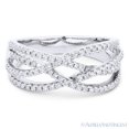 thumbnail image 1 of 0.44ct Round Cut Diamond Right-Hand Overlapping Loop Statement Ring in 14k White Gold, 1 of 1