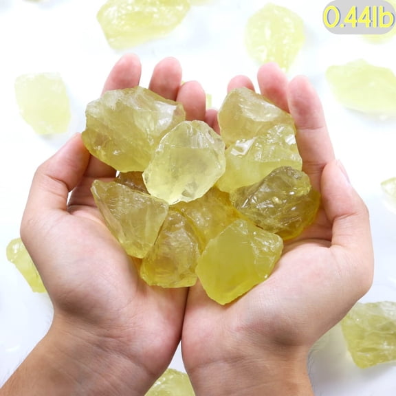 0.44lb Citrine Bulk Natural Healing Crystals Raw Rough Stones Sets for Cabbing Tumbling Cutting Lapidary Polishing Reiki Crystal Healing Wire Wrapping Decoration, Crystal Gifts