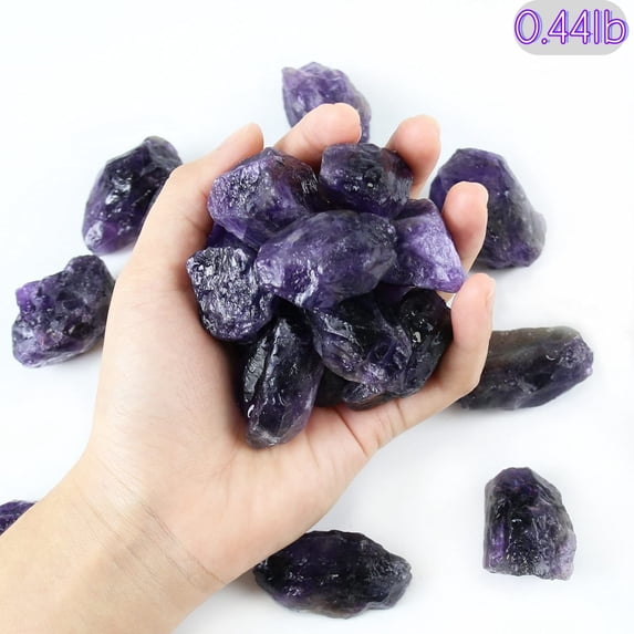 0.44lb Natural Amethyst Raw Crystals Bulk, 2-3cm Rough Stones for Tumbling, DIY Jewelry Making, Witchcraft, Reiki Healing, Fountain Rocks