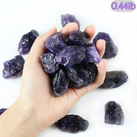 0.44lb Natural Amethyst Raw Crystals Bulk, 2-3cm Rough Stones for Tumbling, DIY Jewelry Making, Witchcraft, Reiki Healing, Fountain Rocks