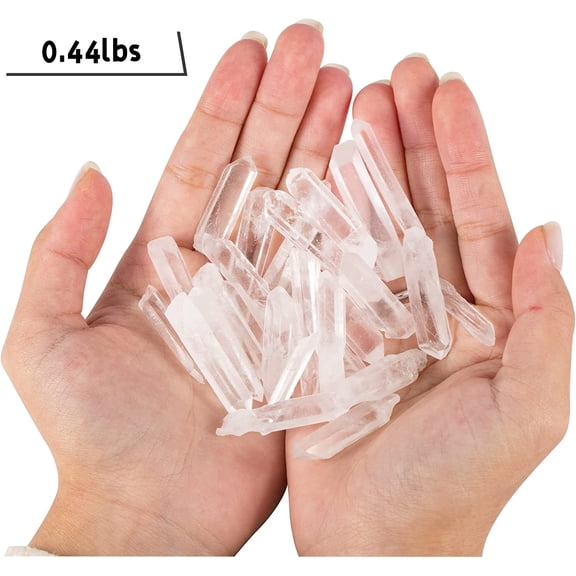 0.44lbs Clear Quartz Crystals Points Bulk Healing Crystal Stones Irregular Shape Raw Quartz Points Crystal Wand for Jewelry Making Polishing Reiki Energy Balance, 0.78"-1.57”