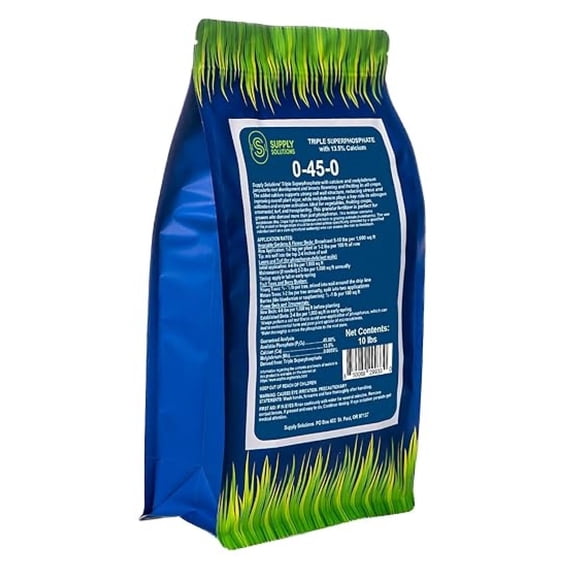 | 0-45-0 Triple Superphosphate with 13.5% | High Phosphorus Booster Fertilizer for Indoor Plants, Flowers, Orchids, Citrus, Lawns, Vegetables & Fruit Trees (10 Pounds)