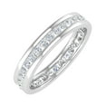thumbnail image 1 of 0.45 Carat Channel Set Diamond Wedding Eternity Ring Band in 14K White Gold (Ring Size 4.5), 1 of 6