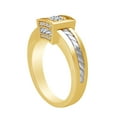 thumbnail image 1 of AFFY 0.45 Carat (Cttw) Round Cut White Natural Diamond Two-Tone Men's Wedding Band ring in 14K Solid Yellow Gold, 1 of 1