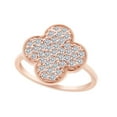 thumbnail image 1 of AFFY 0.45 Carat (Ctw) Round Shape White Natural Diamond Flower Engagement Ring In 14k Rose Gold Ring Size-5, 1 of 1