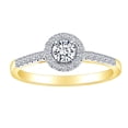 thumbnail image 1 of AFFY 0.45 Carat (Ctw) Round Shape White Natural Diamond Halo Cluster Engagement Ring In 14k Solid Yellow Gold Ring Size-10, 1 of 1