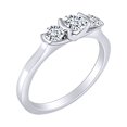 thumbnail image 1 of AFFY 0.45 Carat (Ctw) Round Shape White Natural Diamond Three Stone Engagement Ring In 14k Solid White Gold Ring Size-5, 1 of 1