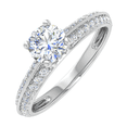 thumbnail image 1 of 0.45 Carat Prong Set Solitaire Diamond Engagement Ring Band in 14K White Gold (Ring Size 5.5), 1 of 5