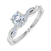 FINEROCK LLC 0.45 Carat Prong Set Solitaire Diamond Engagement Ring Band in 14K White Gold (Ring Size 6.75)
