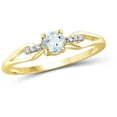 thumbnail image 1 of 0.45 Carat T.G.W. Aquamarine Gemstone and White Diamond Accent Gold over Sterling Silver Ring, 1 of 1