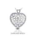 thumbnail image 1 of 0.45 Carat Total Natural Diamonds 14K White Gold Pave Setting Heart Shape Fashion Pendant, 1 of 1
