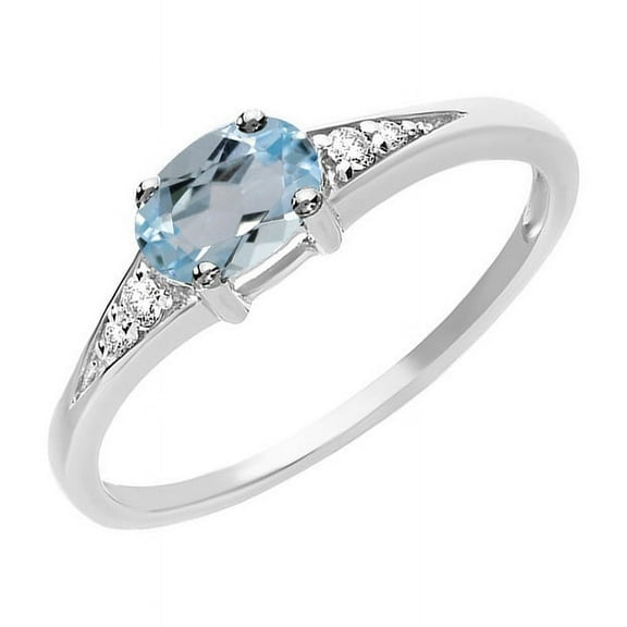 0.45 Ct Natural Sky Blue Topaz Gemstone Gold Plated 925 Sterling Silver Ring