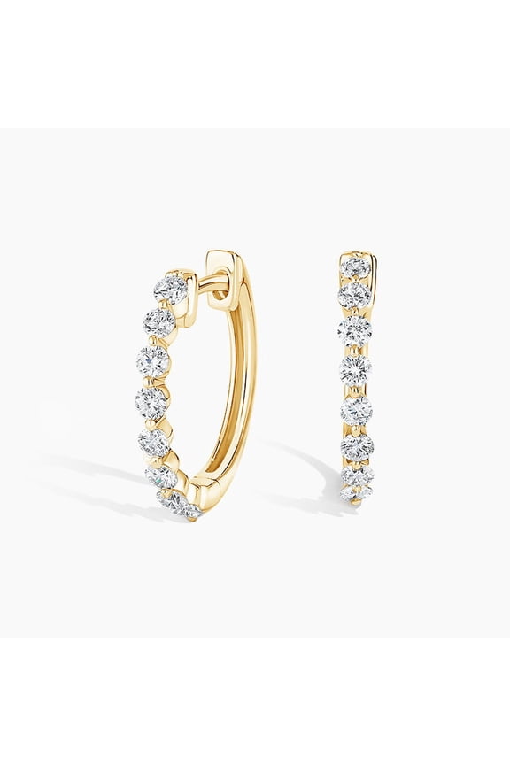 0.45 Ct Round Cut Created Diamond 14K Yellow Gold Plated Women's Hoop Earrings