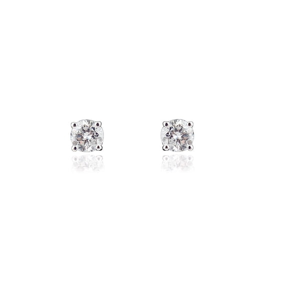 0.45 TCW Solid 18Kt White Gold SI Clarity HI Color Diamond Minimalist Stud Earrings
