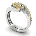 thumbnail image 1 of 0.45 ct Brilliant Round Cut Natural Citrine 14k White Gold Solitaire with Accents Engagement Bridal Wedding Ring Band Set size 6.5, 1 of 7