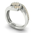 thumbnail image 1 of 0.45 ct Brilliant Round Cut Natural Morganite 14k White Gold Solitaire with Accents Engagement Bridal Wedding Ring Band Set size 6, 1 of 7