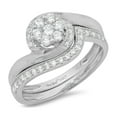 thumbnail image 1 of 0.45 ct Brilliant Round Cut Real Genuine Natural Diamond SI1-SI2 G-H 18K White Gold Engagement Wedding Bridal Set Designer Ring bW/ Set size 3.5, 1 of 6