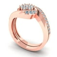 thumbnail image 1 of 0.45 ct Brilliant Round Cut Blue Zircon 14K Rose Gold Solitaire with Accents Engagement Bridal Wedding Ring Band Set size 8.5, 1 of 7