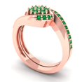 thumbnail image 1 of 0.45 ct Brilliant Round Cut Emerald 14K Rose Gold Solitaire with Accents Engagement Bridal Wedding Ring Band Set size 9.5, 1 of 7