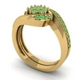 thumbnail image 1 of 0.45 ct Brilliant Round Cut Green Zircon 14K Yellow Gold Solitaire with Accents Engagement Bridal Wedding Ring Band Set size 5.5, 1 of 7