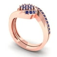 thumbnail image 1 of 0.45 ct Brilliant Round Cut Tanzanite 14K Rose Gold Solitaire with Accents Engagement Bridal Wedding Ring Band Set size 4.5, 1 of 7