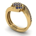 thumbnail image 1 of 0.45 ct Brilliant Round Cut Tanzanite 18K Yellow Gold Solitaire with Accents Engagement Bridal Wedding Ring Band Set size 8.75, 1 of 7