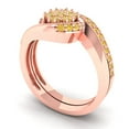 thumbnail image 1 of 0.45 ct Brilliant Round Cut Yellow Moissanite 14K Rose Gold Solitaire with Accents Engagement Bridal Wedding Ring Band Set size 4.75, 1 of 7
