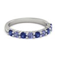 thumbnail image 1 of 0.45ct Round Cut Blue Sapphire Tanzanite Eternity Band Ring 925 Sterling Silver New Year Gift Jewelry Size:- 4, 1 of 4