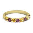 thumbnail image 1 of 0.45ct Round Cut Yellow Citrine Rhodolite Eternity Band Ring Yellow Gold Plated Valentine Day Gift Jewelry Size:- 5.5, 1 of 4