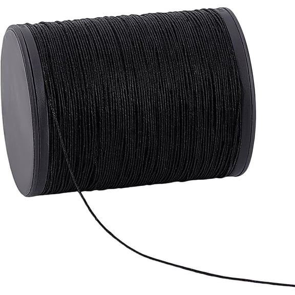 0.45mm Natural Linen Waxed Cord 218 Yards Wax Cord Twine Beading Cords Black Waxed Beading String Thread for Bookbingding Leather Sewing Dreamcatcher Jewelry Macrame Project