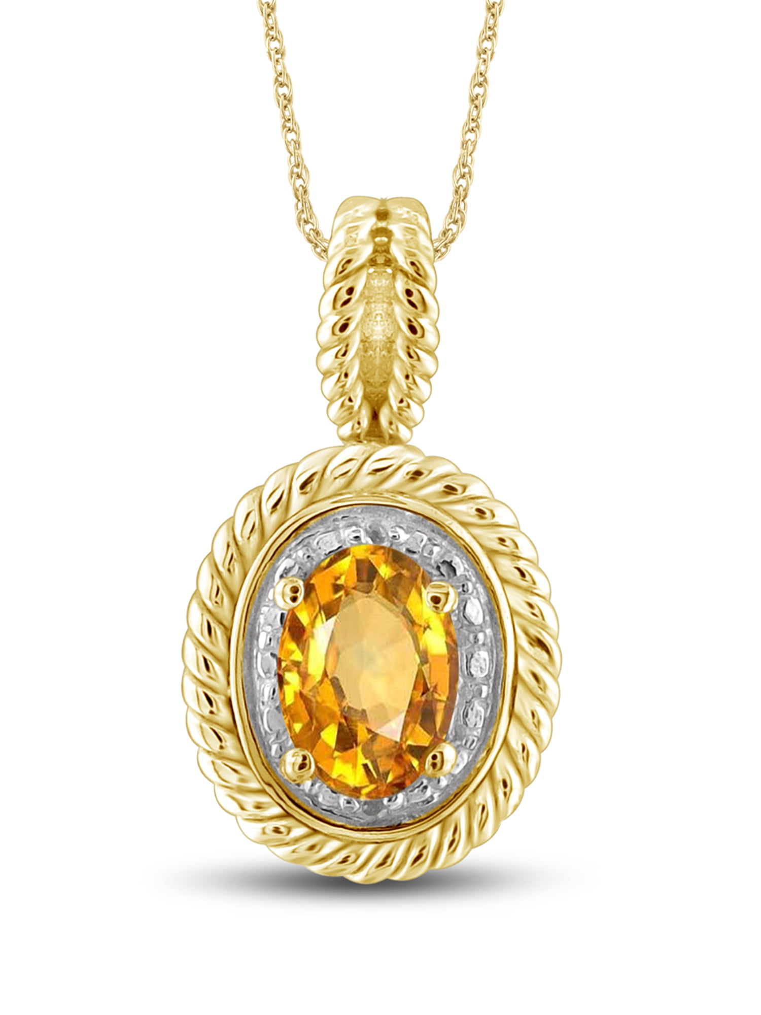 0.46 C.T.W. Citrine Gemstone and Accent White Diamond Ring
