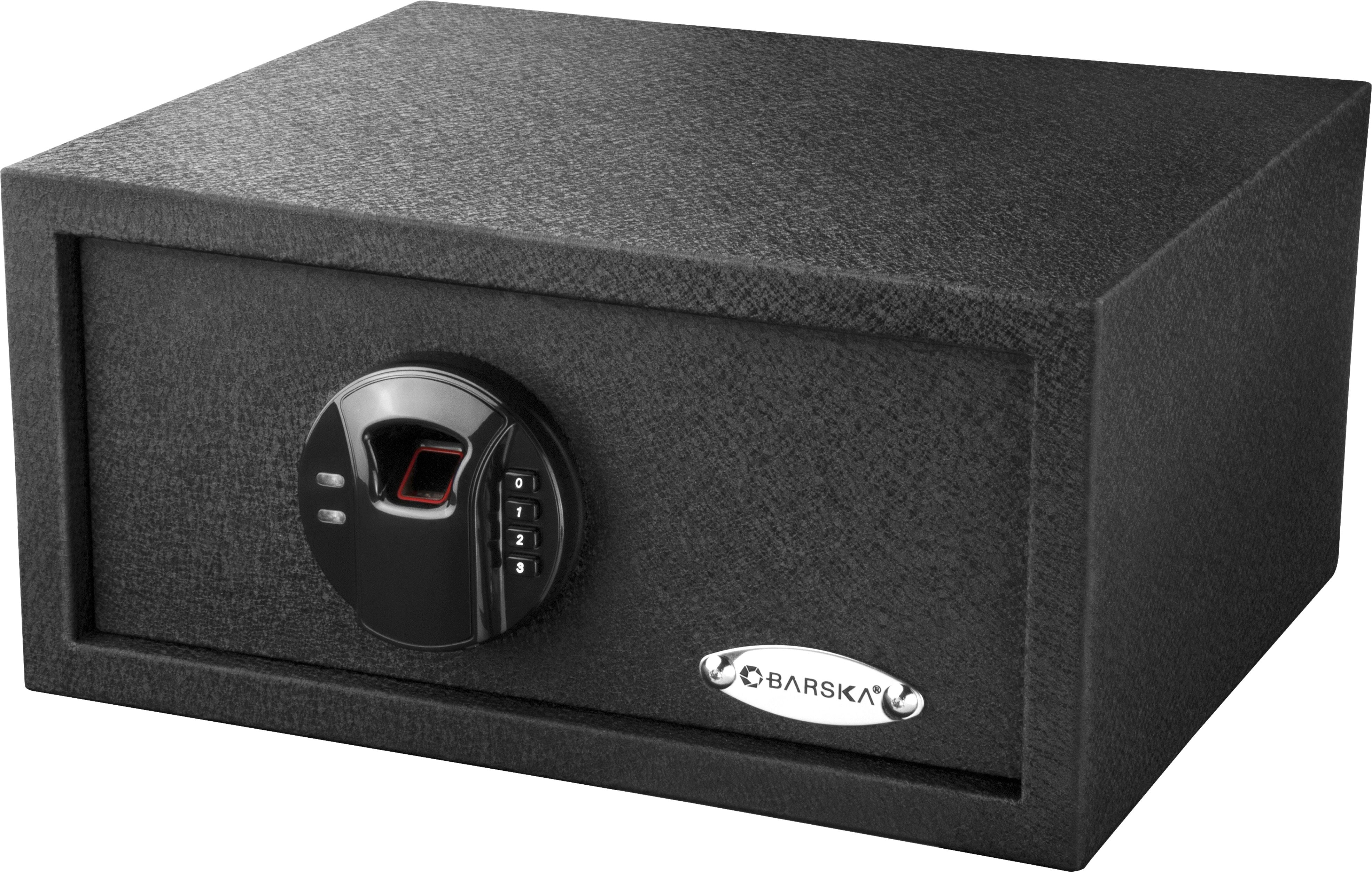 Compact Black Steel Biometric Keypad Safe with Digital Lock