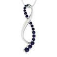 0.465 cctw Blue Sapphire White Gold Plated Pendant with 16
