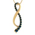 thumbnail image 1 of 0.47 ct Brilliant Round Cut Natural London Blue Topaz 14k Yellow hypoallergenic Solid gold Designer Everyday Affordable Dainty Necklace Pendant with 18" Chain, 1 of 6
