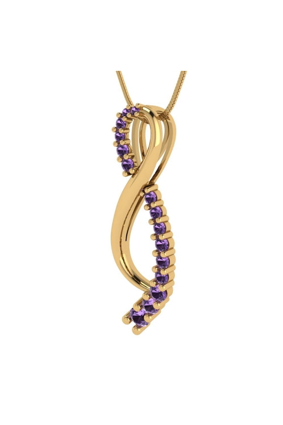 0.47 ct Brilliant Round Cut Alexandrite 14k Yellow Solid Gold Everyday Affordable Designer Necklace Pendant with 16" Chain