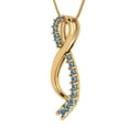 thumbnail image 1 of 0.47 ct Brilliant Round Cut Synthetic Blue Moissanite 14k Yellow Solid Gold Everyday Affordable Designer Necklace Pendant with 16" Chain, 1 of 6