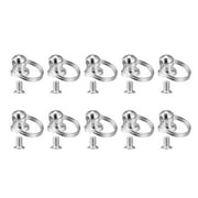 0.47-inch Round Head Button Stud Rivets Screw Back Rivet Silver Tone 10 Pcs