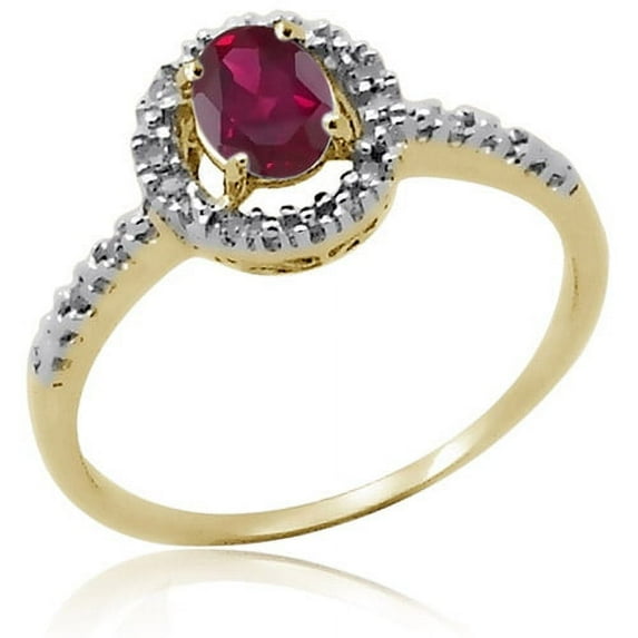 0.48 Carat T.G.W. Ruby Gemstone and Accent White Diamond Women's Ring