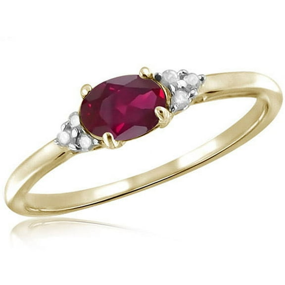 0.48 Carat T.G.W. Ruby Gemstone and Accent White Diamond Women's Ring
