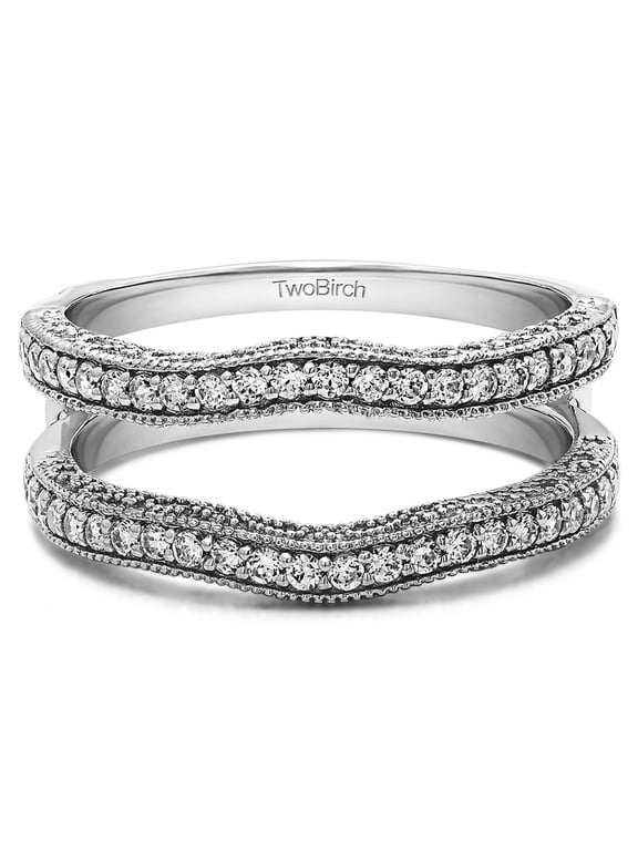 0.48 Ct. Contour Ring Guard with Millgrained Edges and Filigree Cut Out Design (SIZES 4 to 13)